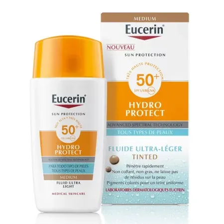 Eucerin Sun Hydro Protect Fluide Ultra-léger Teinté SPF50+ Medium 50ml - Univers Pharmacie
