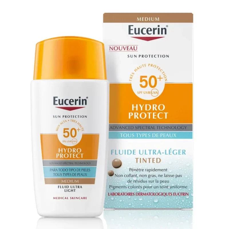 Eucerin Sun Hydro Protect Fluide Ultra-léger Teinté SPF50+ Medium 50ml - Univers Pharmacie