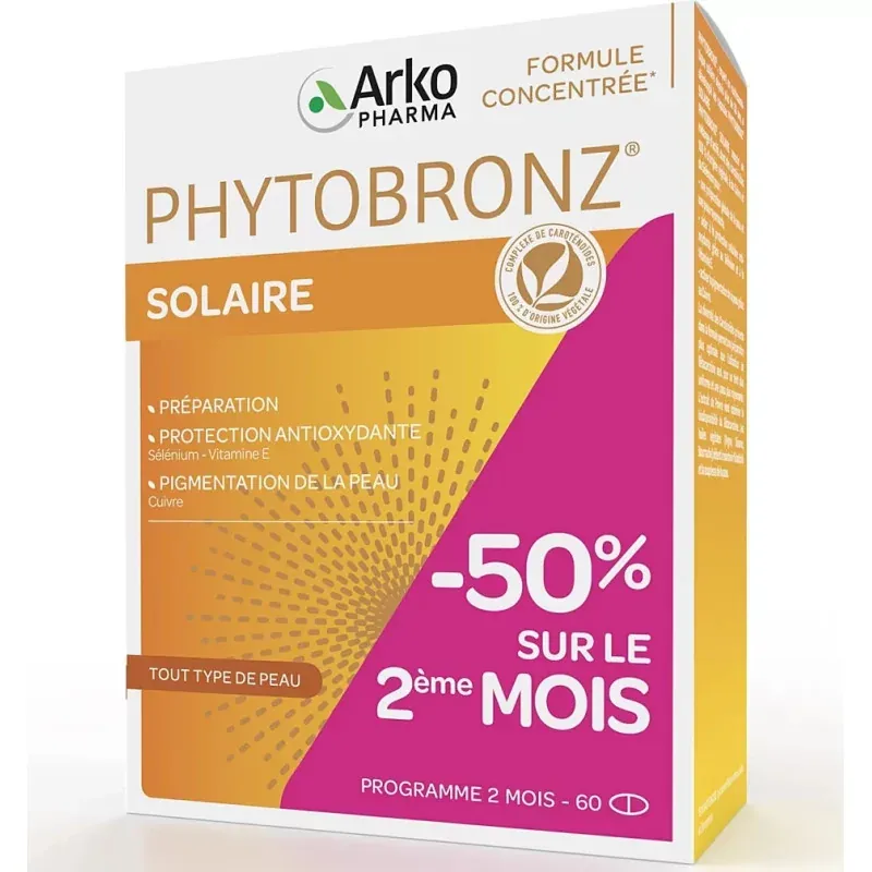 Arkopharma Phytobronz Solaire 60 capsules - Univers Pharmacie