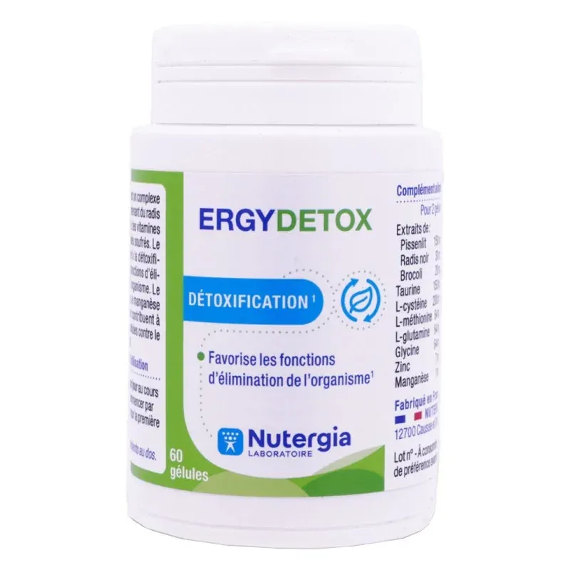 Nutergia ErgyDetox 60 gélules - Univers Pharmacie