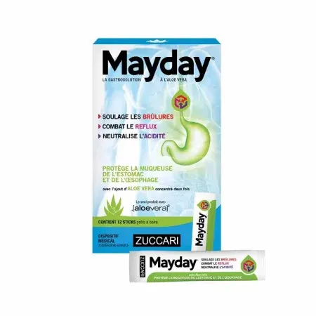 Mayday Gastrosolution Aloe Vera 12 sticks - Univers Pharmacie