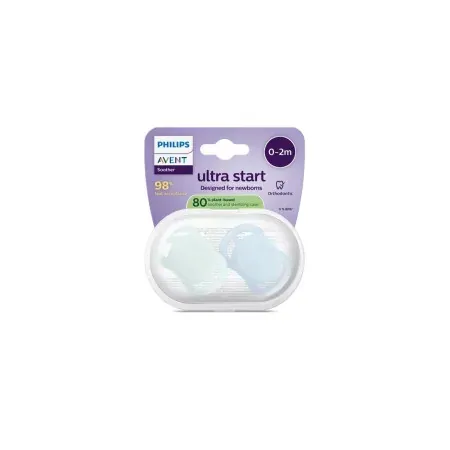 Philips Avent Ultra Start Sucette 0-2m Deco vert/bleu X2 - Univers Pharmacie