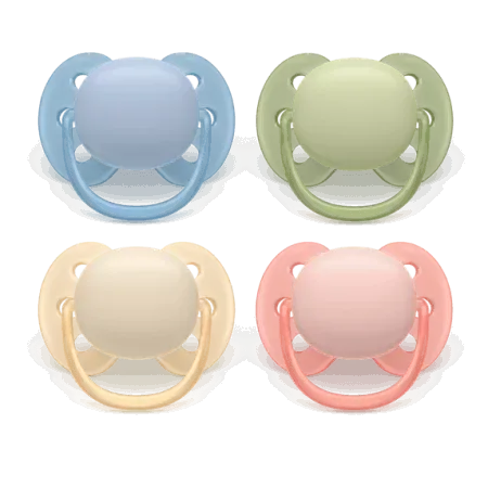 Philips Avent Ultra Soft Sucette 0-6m Bleu/Vert ou Beige/Rose X2 - Univers Pharmacie