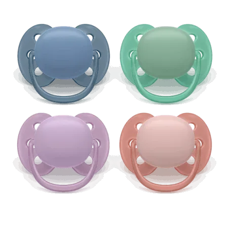 Philips Avent Ultra Soft Sucette 0-6m Bleu/Vert ou Violet/Rose X2 - Univers Pharmacie