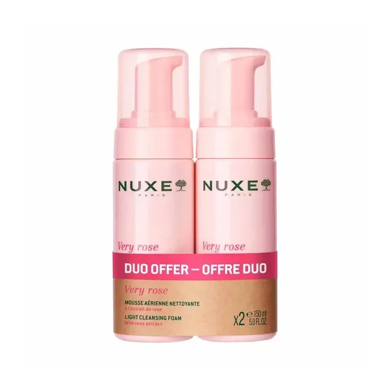 Nuxe Very Rose Mousse Aérienne Nettoyante 2X150ml - Univers Pharmacie
