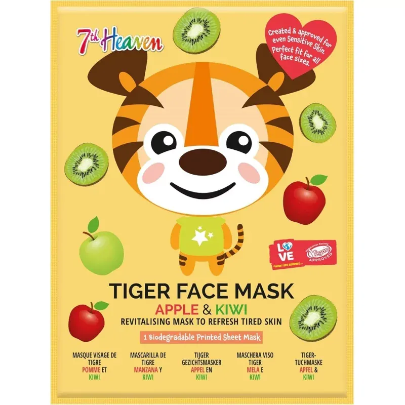 7th Heaven Masque en Tissu Tigre Pomme et Kiwi - Univers Pharmacie
