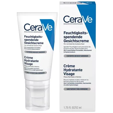CeraVe Crème Hydratante Visage 52ml - Boite et tube