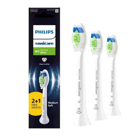 Philips Sonicare Optimal White Têtes de Brosse à Dents Soniques Medium Soft 2+1 - Univers Pharmacie