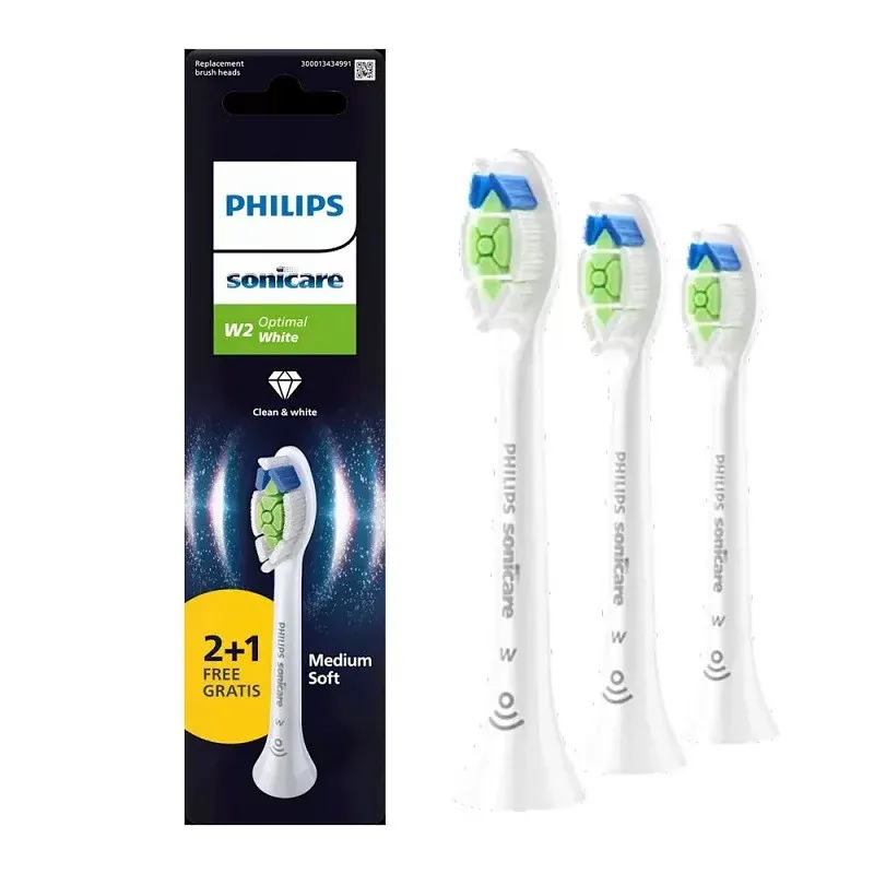 Philips Sonicare Optimal White Têtes de Brosse à Dents Soniques Medium Soft 2+1 - Univers Pharmacie