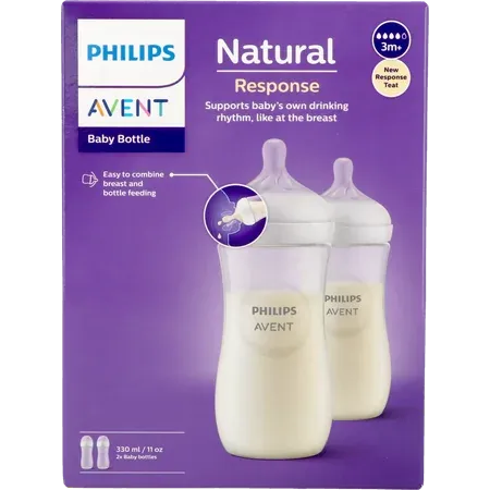 Philips Avent Natural Response Biberon 3m+ 2X330ml - Univers Pharmacie