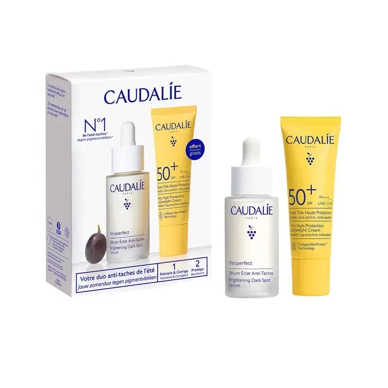 Caudalie Coffret Vinoperfect Sérum Eclat Anti-Taches 30ml + Vinosun Protect Fluide Très Haute Protection SPF50+ 20ml