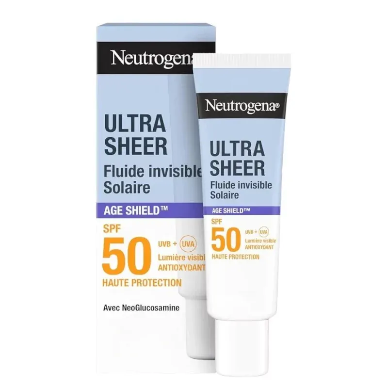 Neutrogena Ultra Sheer Fluide Invisible Solaire Age Shield SPF50 50ml - Univers Pharmacie
