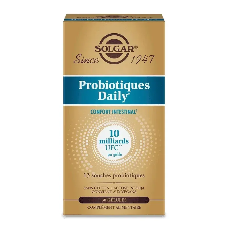 Solgar Probiotiques Daily Confort Intestinal 30 gélules - Univers Pharmacie