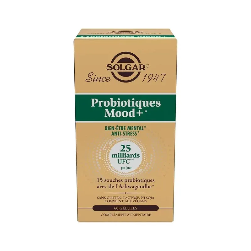 Solgar Probiotiques Mood+ 60 gélules - Univers Pharmacie