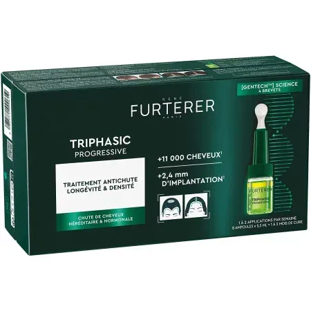 Furterer Triphasic Progressive Traitement Antichute Longévité & Densité 8X5,5ml - Univers Pharmacie