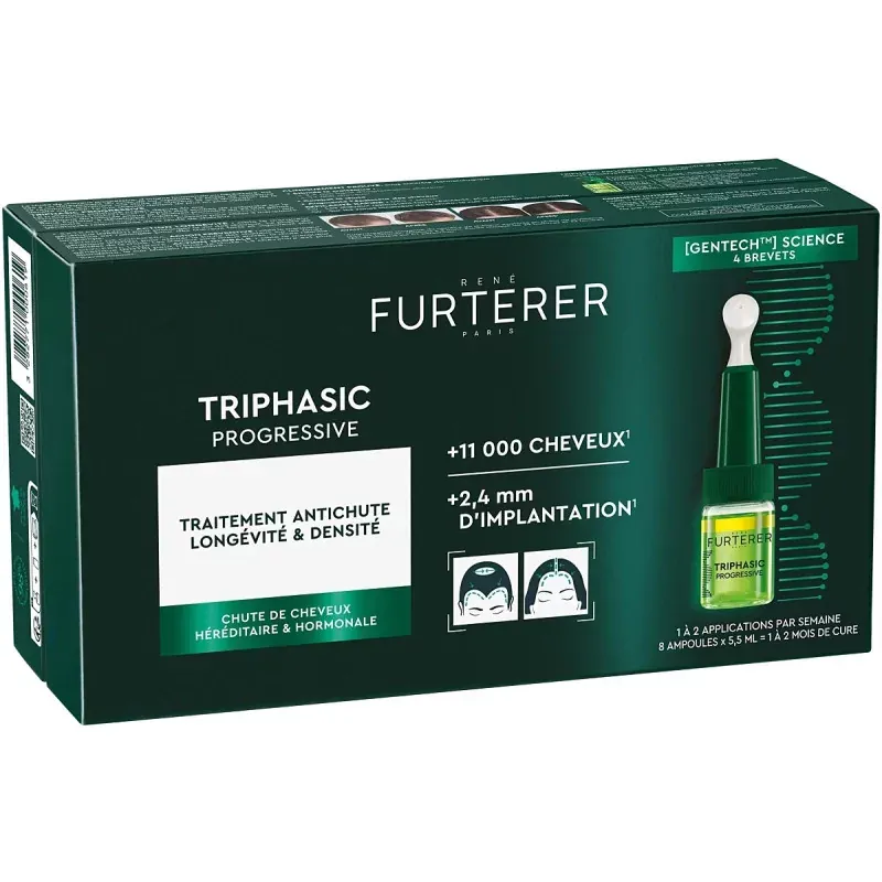 Furterer Triphasic Progressive Traitement Antichute Longévité & Densité 8X5,5ml - Univers Pharmacie