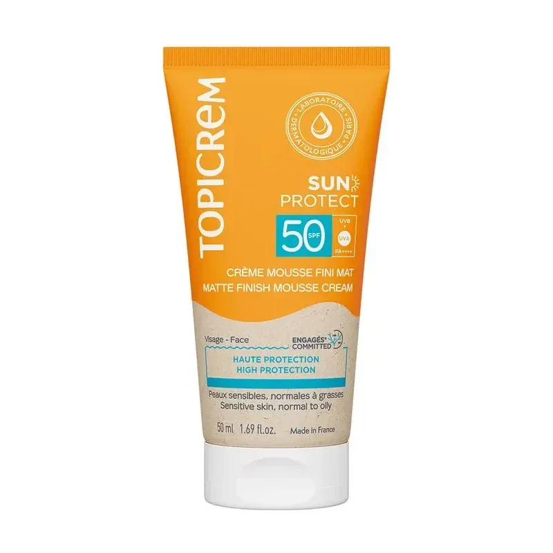 Topicrem Sun Protect Crème Mousse Fini Mat 50ml - Univers Pharmacie