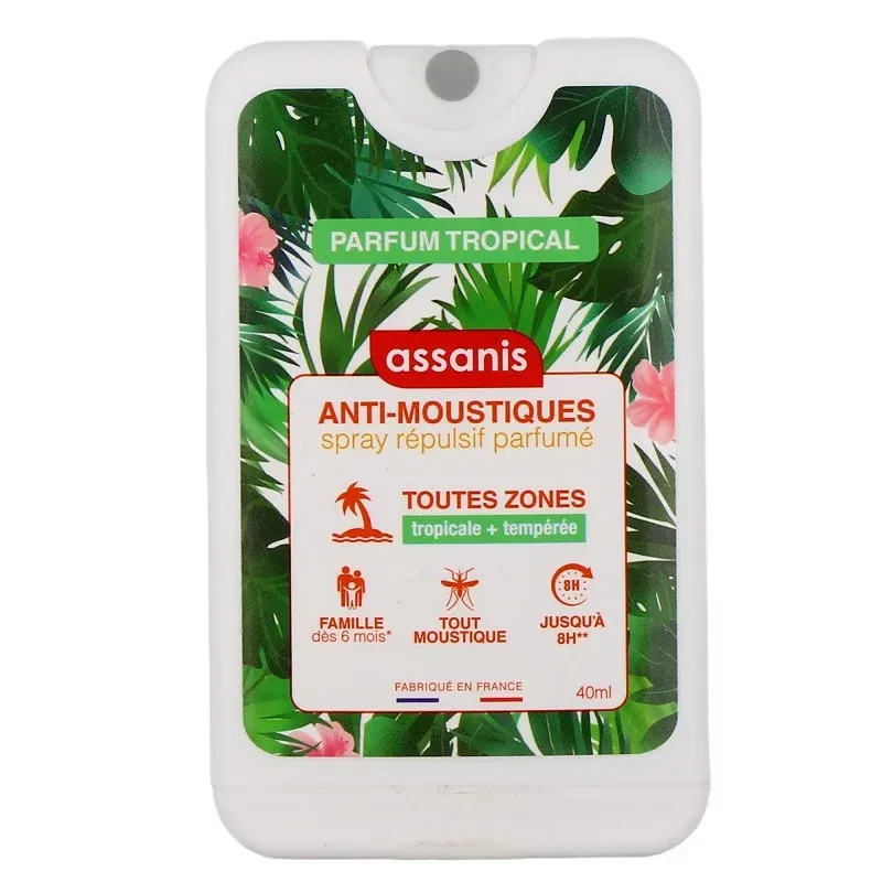 Assanis Anti-Moustiques Spray Répulsif Parfumé Tropical 40ml - Univers Pharmacie