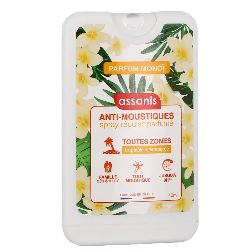 Assanis Anti-Moustiques Spray Répulsif Parfumé Monoï 40ml - Univers Pharmacie