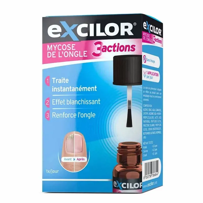 Excilor Mycose de l'Ongle 3 actions 7ml - Univers Pharmacie