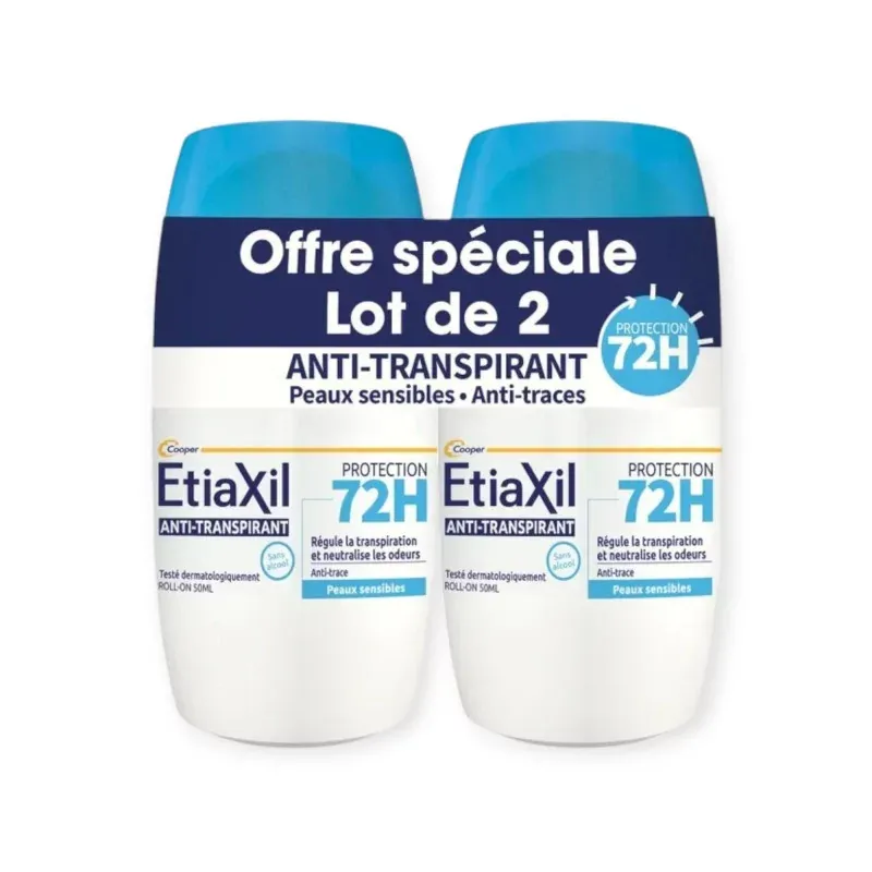 Etiaxil Déodorant Anti-transpirant 72h 2X50ml - Univers Pharmacie