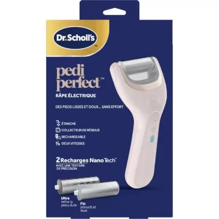 Dr. Scholl's Pedi Perfect Râpe Électrique + 2 Rouleaux Recharges Nano Tech - Univers Pharmacie