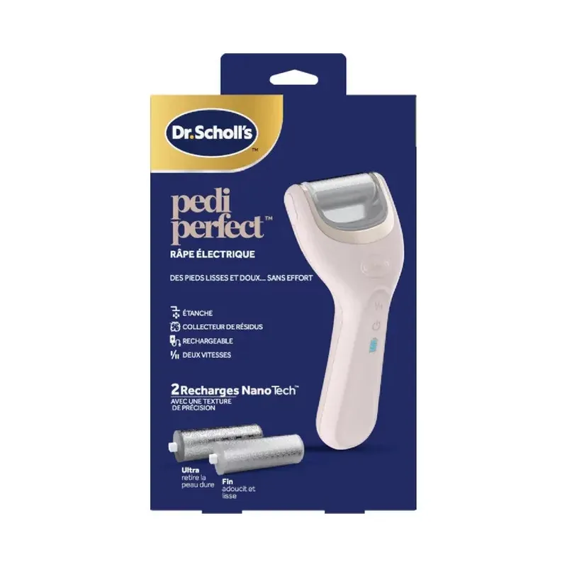 Dr. Scholl's Pedi Perfect Râpe Électrique + 2 Rouleaux Recharges Nano Tech - Univers Pharmacie