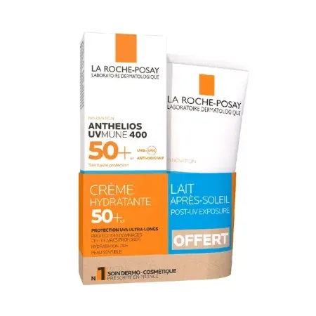 La Roche-Posay Anthelios UVmune 400 Crème Hydratante SPF50+ 50ml + Lait Après-soleil - Univers Pharmacie