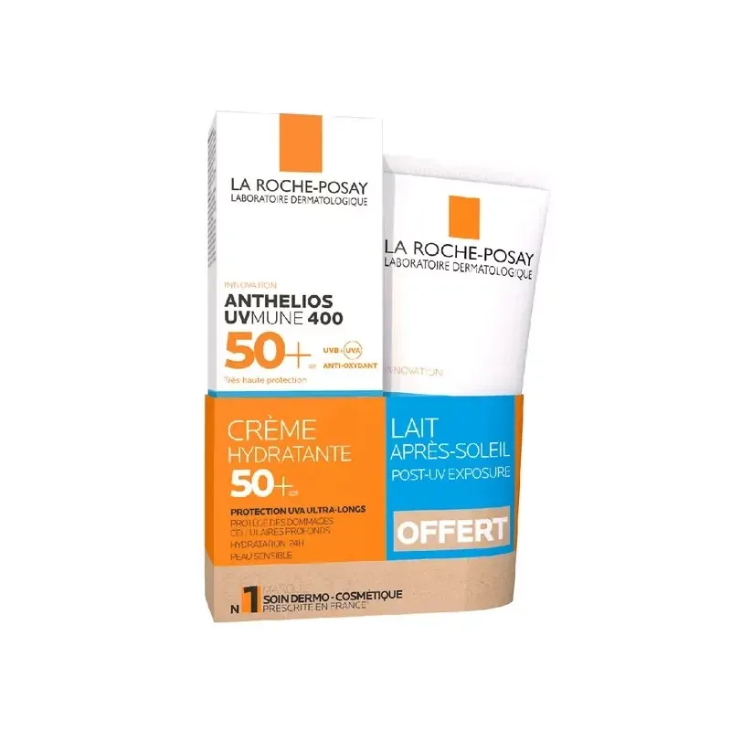 La Roche-Posay Anthelios UVmune 400 Crème Hydratante SPF50+ 50ml + Lait Après-soleil - Univers Pharmacie