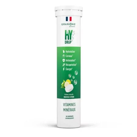 Granions Hydrop Arôme Menthe Citron 20 comprimés effervescents - Univers Pharmacie