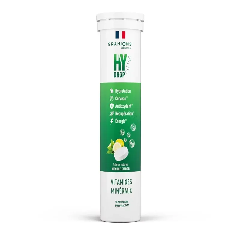 Granions Hydrop Arôme Menthe Citron 20 comprimés effervescents - Univers Pharmacie