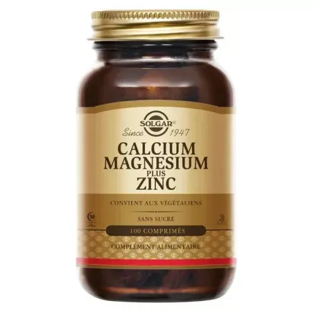 Solgar Calcium Magnésium Plus Zinc 100 comprimés