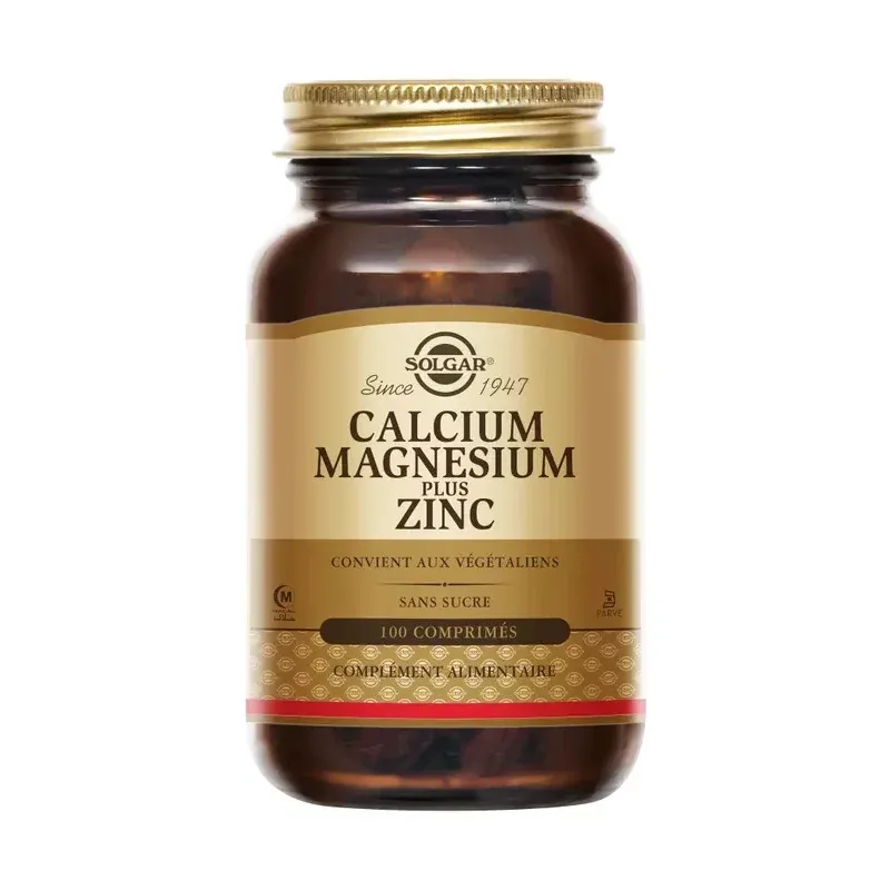 Solgar Calcium Magnésium Plus Zinc 100 comprimés