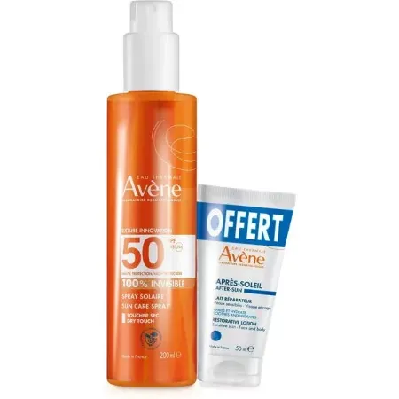 Avène Spray Solaire 100% Invisible SPF50 200ml + Après-soleil 50ml - Univers Pharmacie
