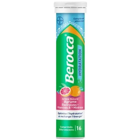 Berocca Hydratation Arôme Agrume 16 comprimés effervescents - Univers Pharmacie