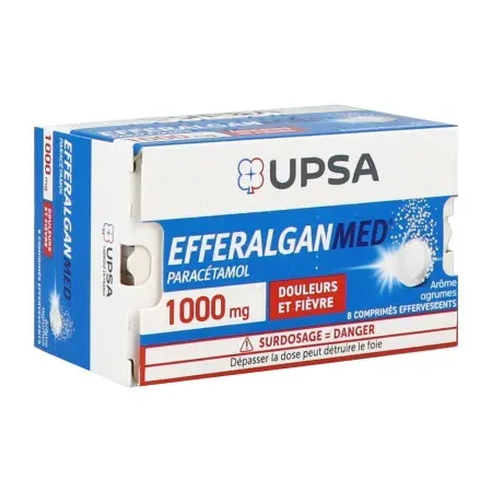 Efferalganmed 1g Arôme Agrumes 8 comprimés effervescents - Univers Pharmacie