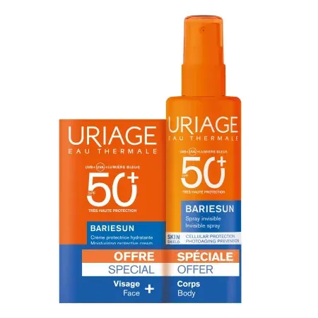 Uriage Bariesun Crème Protectrice Hydratante SPF50+ 50ml + Spray Invisible SPF50+ 200ml - Univers Pharmacie