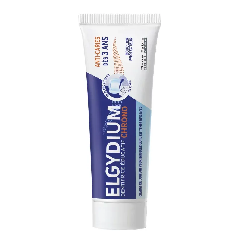 Elgydium Dentifrice Educatif Chrono Anti-caries Dès 3 ans 50ml - Univers Pharmacie