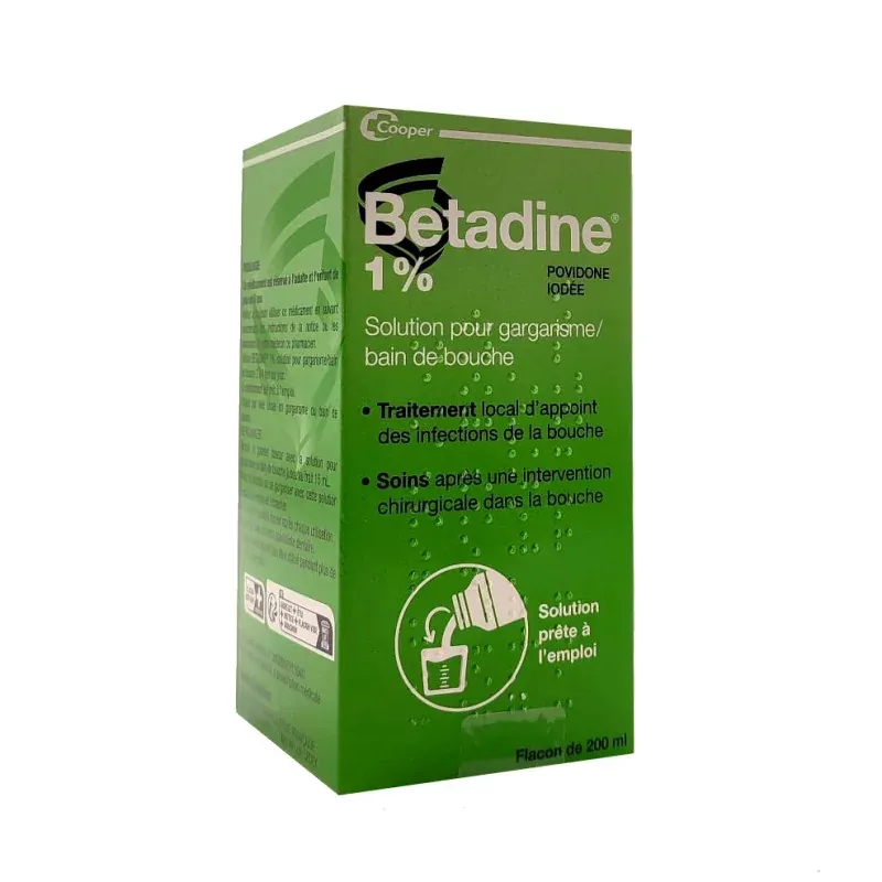 Betadine 1% Solution pour Gargarisme/Bain de Bouche 200ml - Univers Pharmacie