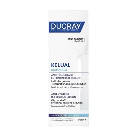 Ducray Kelual Squanorm Anti-pelliculaire Lotion Rafraîchissante 190ml - Boite