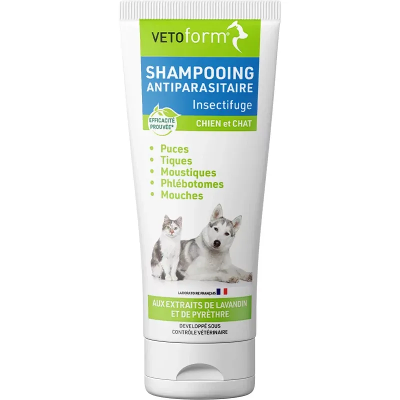 Vétoform Shampooing Antiparasitaire Chat et Chien 200ml