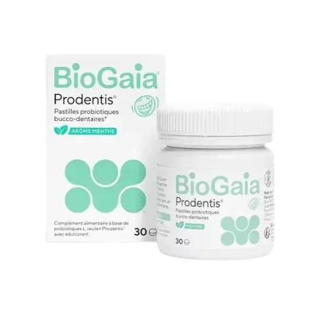 BioGaia Prodentis Arôme Menthe 30 pastilles probiotiques bucco-dentaires - Univers Pharmacie