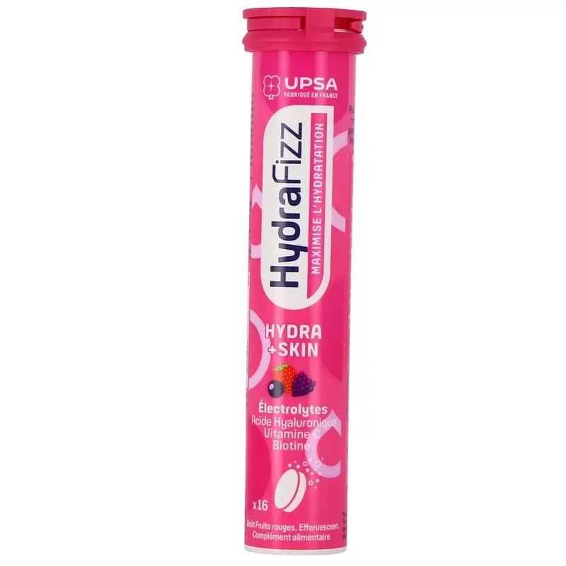 Upsa Hydrafizz Hydra+Skin Goût Fruits Rouges 16 comprimés effervescents - Univers Pharmacie