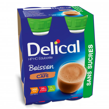 Delical HP HC Edulcorée Boisson Saveur Noisette Sans Sucres 4X200ml - Univers Pharmacie