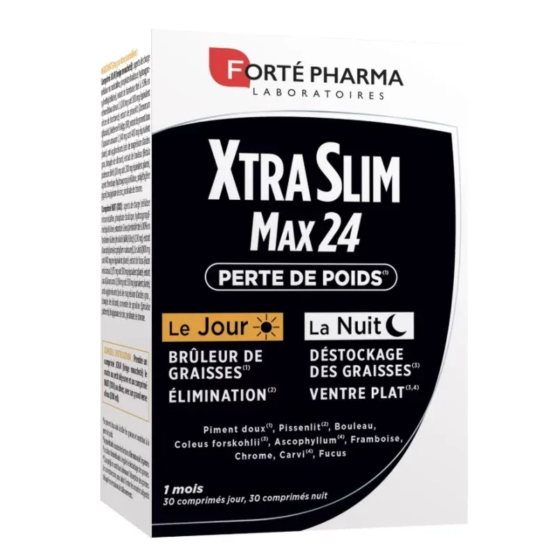 Forté Pharma XtraSlim Max 24 Jour Nuit 30+30 comprimés - Univers Pharmacie