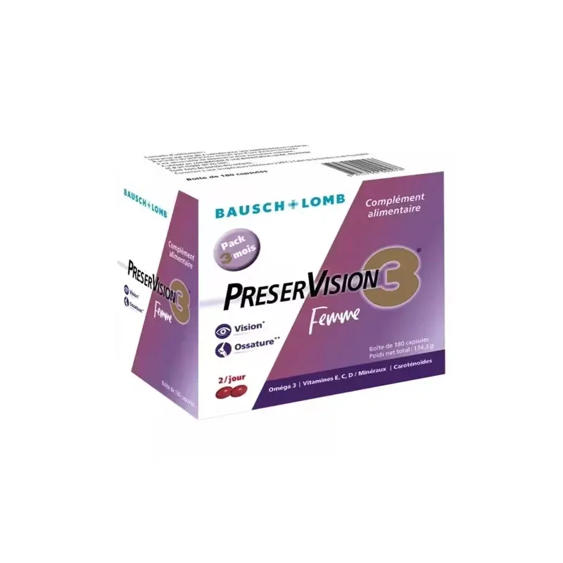 PreserVision 3 Femme 180 capsules - Univers Pharmacie