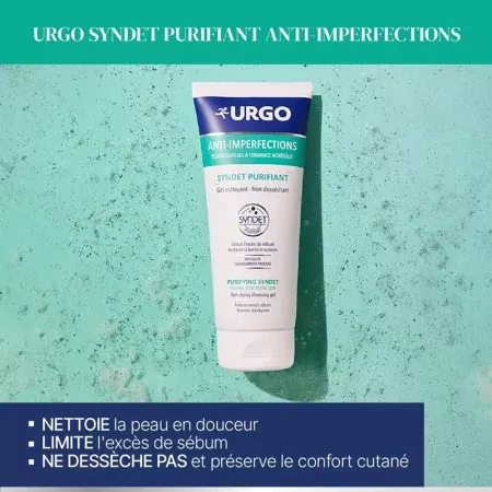 Urgo Anti-imperfections Syndet Purifiant Gel Nettoyant 200ml - Actions