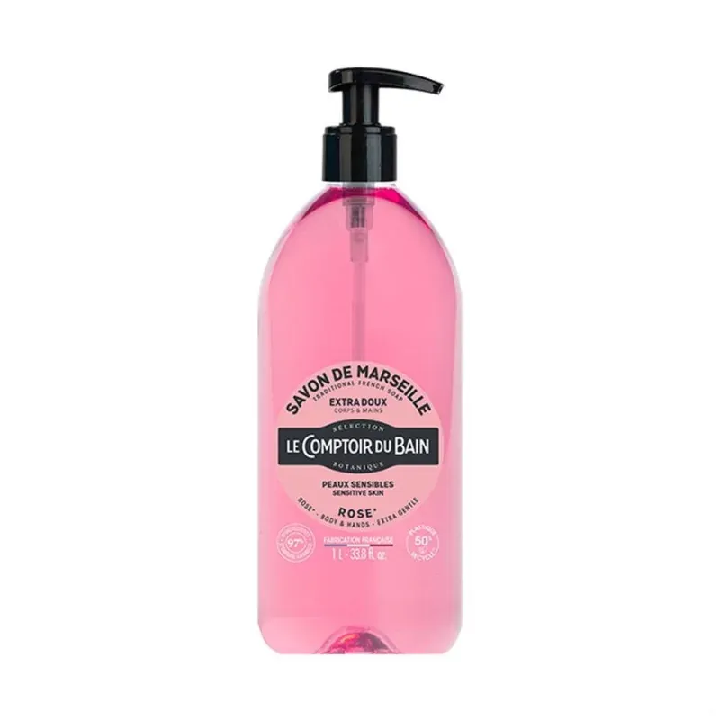 Le Comptoir du Bain Savon de Marseille Rose 1L - Univers Pharmacie