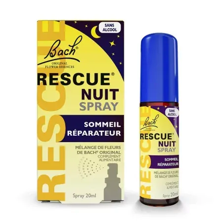 Rescue Nuit Spray Sommeil Réparateur Sans Alcool 20ml - Univers Pharmacie