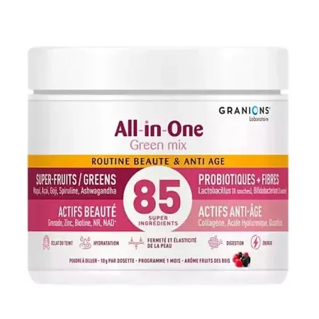 Granions All-in-One Green Beauté & Anti-âge Mix Fruits Rouges 146g - Univers Pharmacie